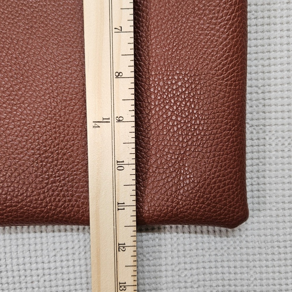 Vince Camuto Brown‎ Pebbled Leather Tote Bag Black Stripe Shopper Mens Womens - Picture 14 of 14